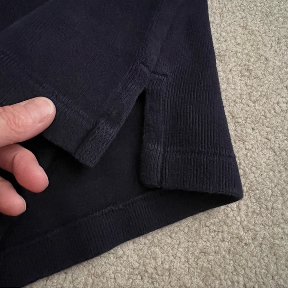 Vintage 1990s Polo by Ralph Lauren Classic 1/4 Zip Cotton Knit Navy Blue Shirt - Picture 6 of 12
